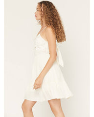 Women's Lace Sleeveless Tie-Back Mini Dress