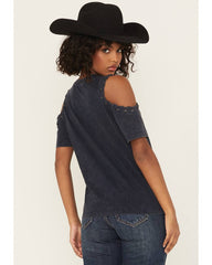 Women's All American Rodeo Cold Shoulder Short Sleeve Graphic Tee