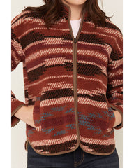Women's Casey Southwestern Print Sherpa Zip-Up Jacket