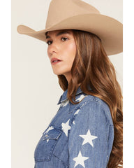 Women's The Stars Long Sleeve Snap Denim Shirt