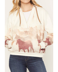 Women's Running Horse Pullover Hoodie