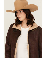 Women's Shearling Lined Faux Suede Jacket