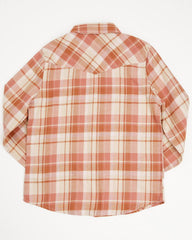 Girls' Blair Plaid Print Embroidered Long Sleeve Snap Flannel Shirt