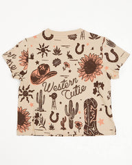 Toddler Girls' Western Cutie Printed Short Sleeve Graphic Tee