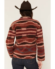 Women's Casey Southwestern Print Sherpa Zip-Up Jacket