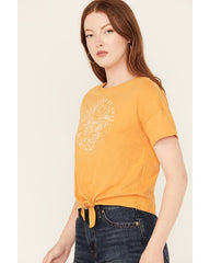 Women's Cowboy Take Me Away Short Sleeve Tie-Front Tee