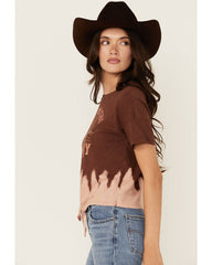 Women's Dibs On The Cowboy Tie Dye Short Sleeve Graphic Tee