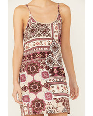 Women's Printed Challis Mini Slip Dress