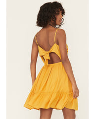 Women's Bustier Tie Back Lace Mini Dress
