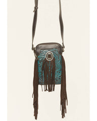 Women's Ivy Tooled Fringe Cell Phone Crossbody Bag