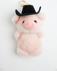 Cowgirl Pig Plush Bag Charm