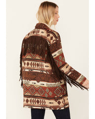 Women's Tribal Tapestry Fringe Coat