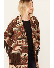 Women's Tribal Tapestry Fringe Coat