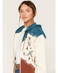 Women's Birdie Retro Embroidered Zip-Front Hoodie