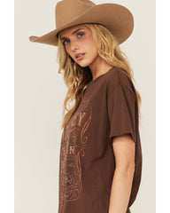 Women's Whiskey Rhinestone Boyfriend Fit Short Sleeve Graphic Tee