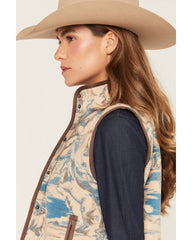 Women's Horse Print Polar Fleece Vest