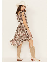 Women's Printed Chiffon High-Low Dress