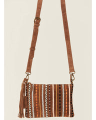 Women's Wysteria Suede Woven Striped Crossbody Bag