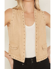 Women's Faux Suede Whipstitch Fringe Vest