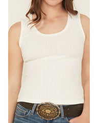 Women's Pointelle Rib Knit Tank Top