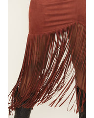 Women's Faux Suede Fringe Mini Skirt