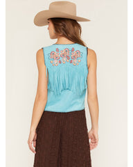Women's Faux Suede Fringe Vest