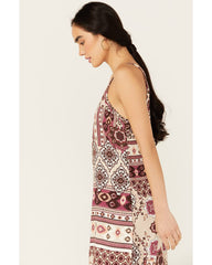 Women's Printed Challis Mini Slip Dress