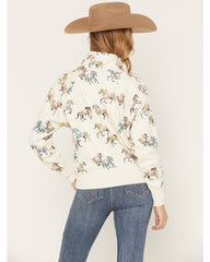 Women's Horse Print 1/2 Zip Fleece Pullover