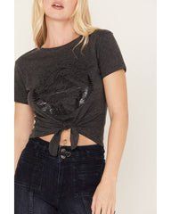 Women's Tie-Front Foil Mountain Graphic Tee