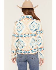 Women's Polar Fleece Southwestern Print Snap Pullover
