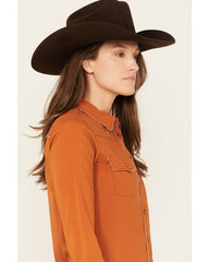 Women's Long Sleeve Snap Vented Riding Shirt