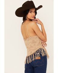 Women's Hankie Hem Fringe Sweater Tank