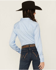 Women's Solid Long Sleeve Button-Down Stretch Riding Shirt