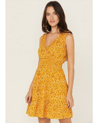 Women's Floral Print Sleeveless Mini Dress