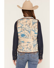 Women's Horse Print Polar Fleece Vest