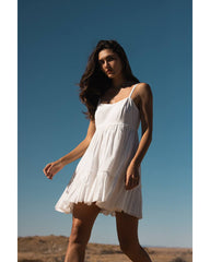 Women's Tiered Tie-Back Mini Dress