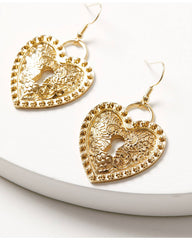 Women's Western Muse Heart Concho Earrings