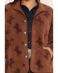 Women's Carla Horse Print Sherpa Snap Jacket