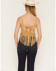 Women's Rialto Embroidered Fringe Sleeveless Tank Top