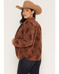 Women's Carla Horse Print Sherpa Snap Jacket