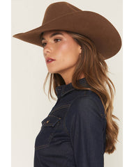 Women's Bella Dark Wash Denim Long Sleeve Button-Down Stretch Western Shirt