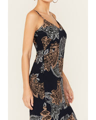 Women's Printed Ruffle Flounce Maxi Dress