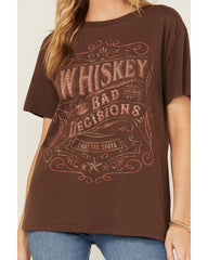 Women's Whiskey Rhinestone Boyfriend Fit Short Sleeve Graphic Tee