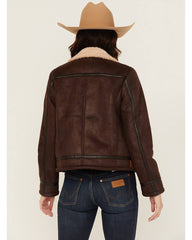 Women's Shearling Lined Faux Suede Jacket
