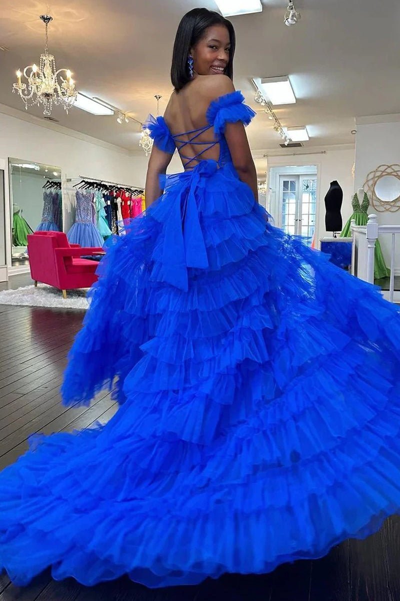 Off-Shoulder Chiffon Prom Dress - Image 9